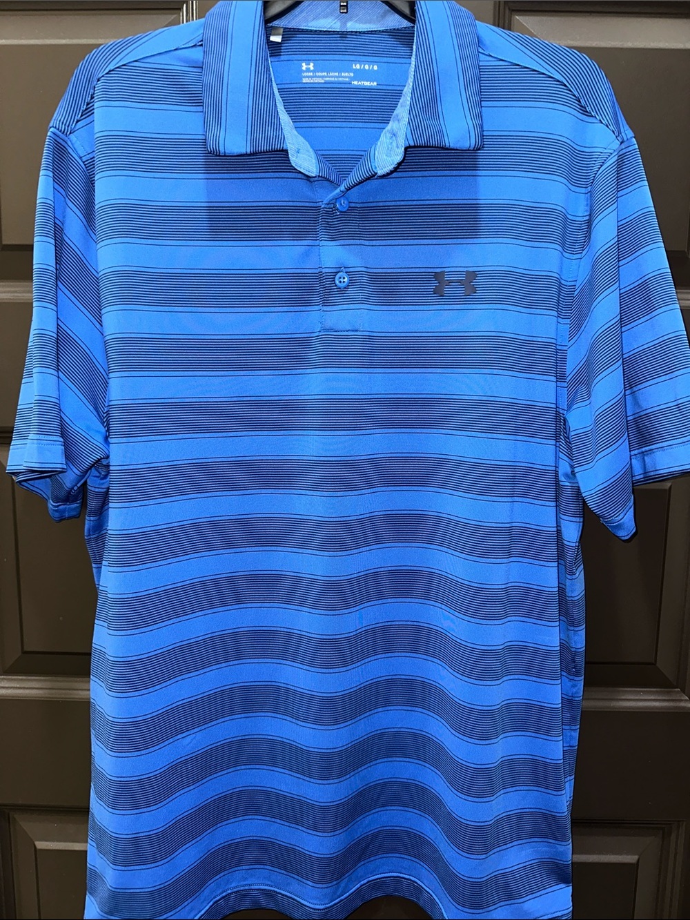 Under Armour Men’s Royal and Navy Blue Striped Polo